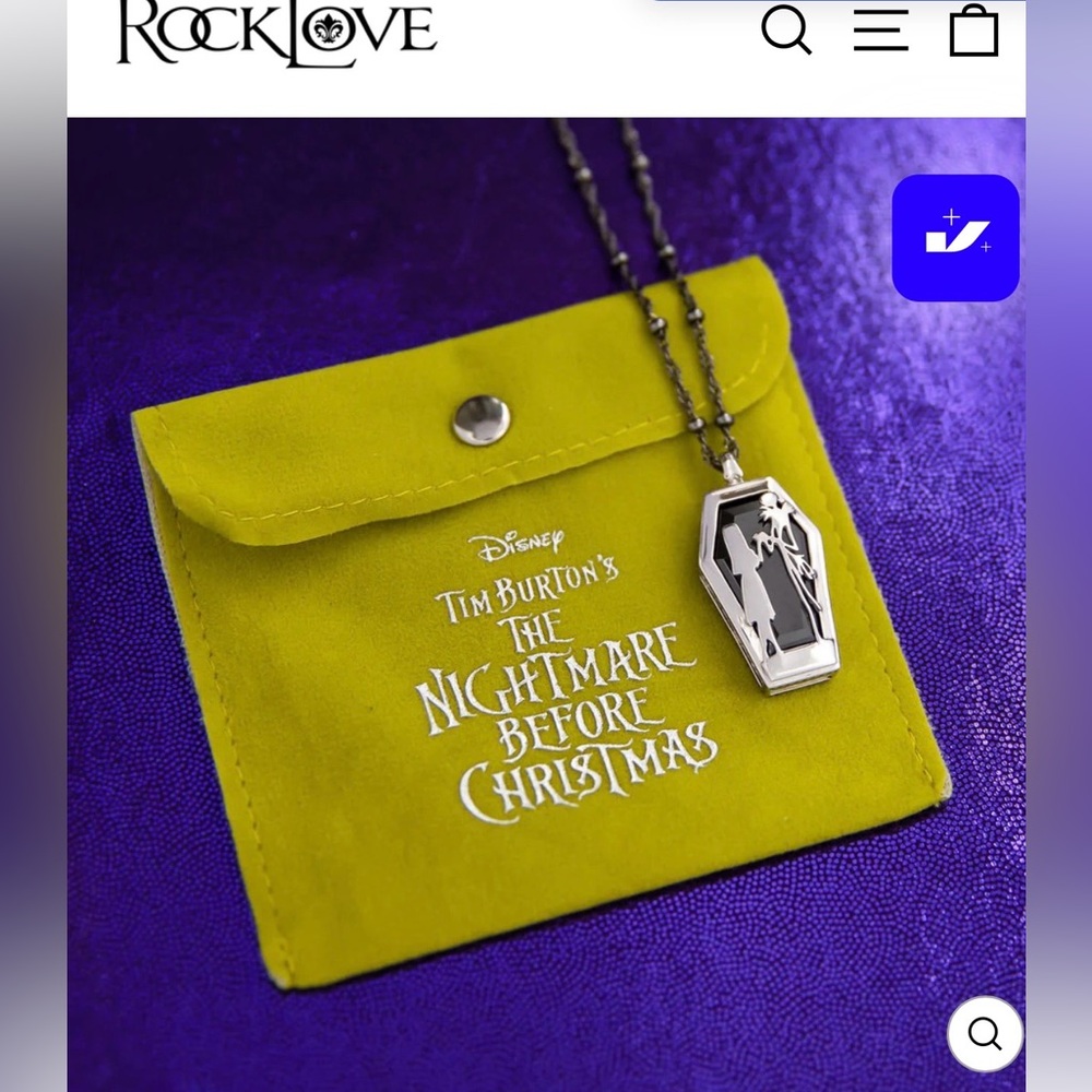 Disney X Rocklove THE NIGHTMARE BEFORE CHRISTMAS Jack and Sally Necklace